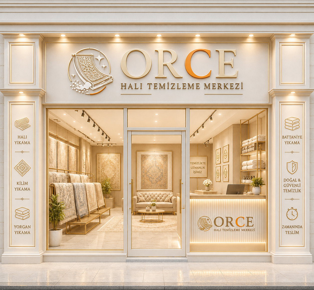 ORCE Halı Temizleme Merkezi yeni vitrin