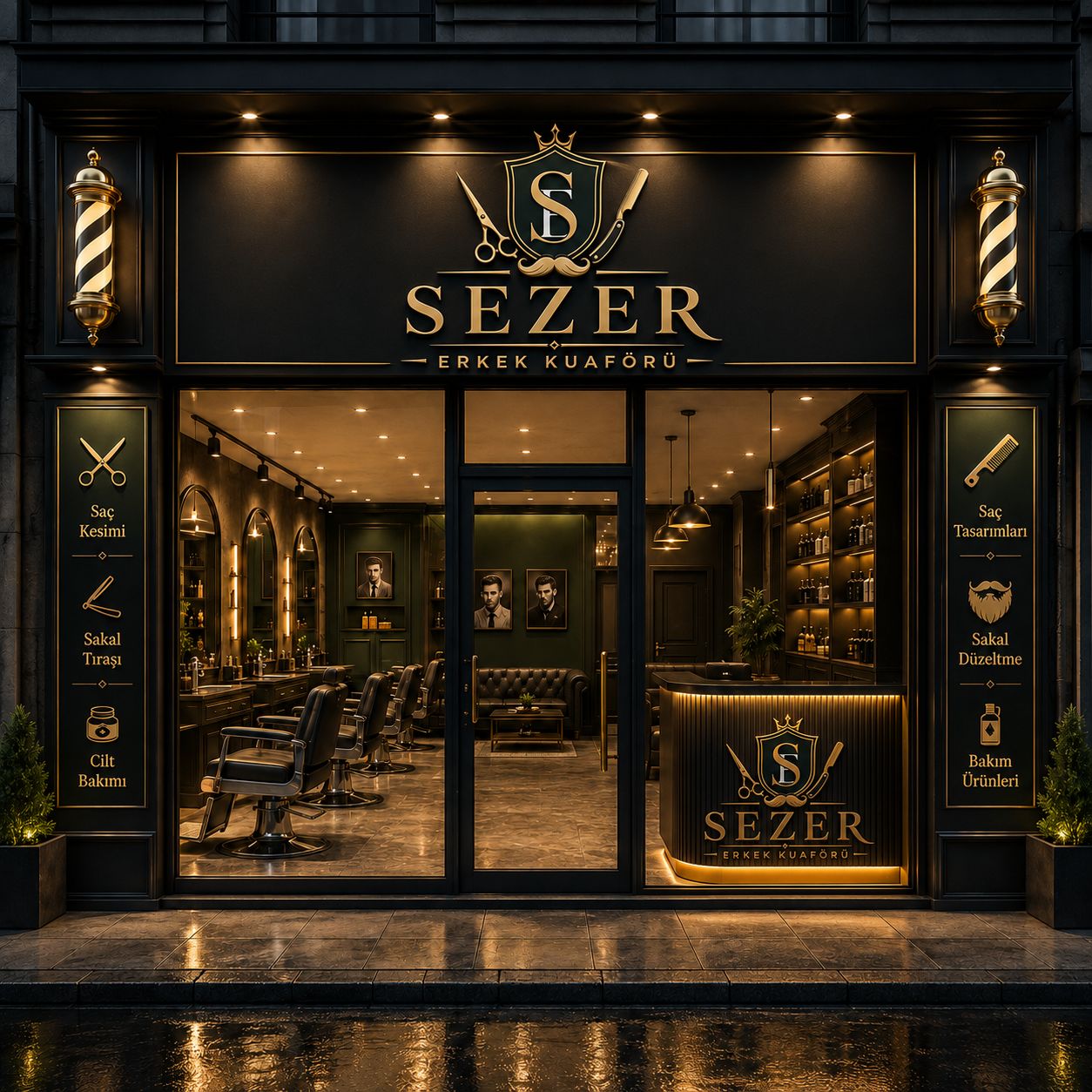 Sezer Erkek Kuaförü yeni vitrin